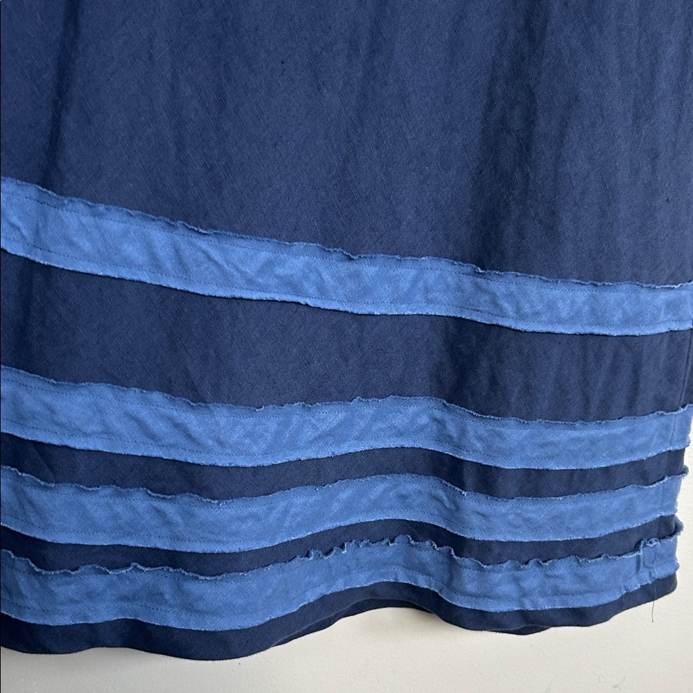 Elegant linen Blue Women's Skirt - Picture 3 of 6